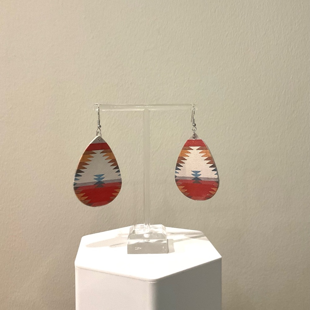 Aztec Teardrop Earrings